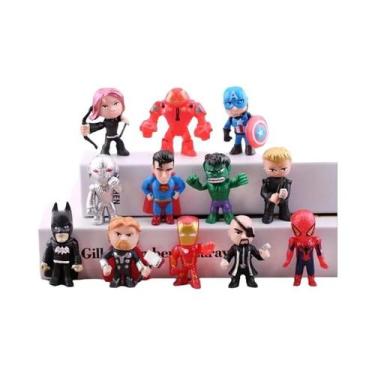 Imagem de Conjunto De Mini Figuras Dos Vingadores 12 Peças Hulk Thor Homem-Aranh