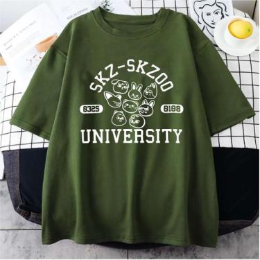 Imagem de Camiseta Stray Kids Unissex, Verde, XG babylook
