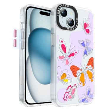 Imagem de GuardCrew Capa para iPhone 15, [proteção contra quedas de grau militar de 3,8 m à prova de colisão] [antiamarelamento e antidescasca] Capa fina de TPU transparente à prova de choque para iPhone 15