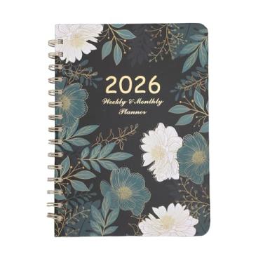 Imagem de Diydeg Calendário de Planejador Semanal e Mensal de 2026, 215x155mm 140 Páginas Janeiro de 2026 a Dezembro de, Planejador de Agenda Diária A5 Com Guia Mensal, Capa Flexível,