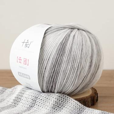 Imagem de SHIKE Cloud-Cluster, fio de cor arco-íris, lã macia e algodão gradiente multicolorida para tricô ou crochê. 38% algodão, 18% lã, 44% acrílico, 200g 458m (YT13)