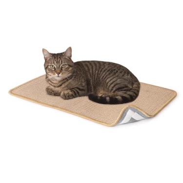 Imagem de Tapete para arranhar gatos, sisal, tecido de sisal, almofada grande para arranhar animais de estimação para gatos internos com fita adesiva, arranhadores de parede para gatos (1 peça (28 x 35 cm)