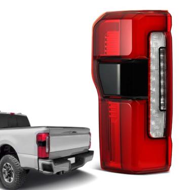 Imagem de STRAUTOS Luzes traseiras de LED compatíveis com Ford F250 F350 2023 2024 2025 Super Duty com ponto cego (módulo não incluído) Conjunto de sinal de lâmpada de freio traseiro (lado esquerdo do motorista