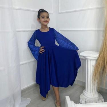 Imagem de Vestido Infantil de Dança Coreografia ASA Moda Meninas, Azul royal, 10