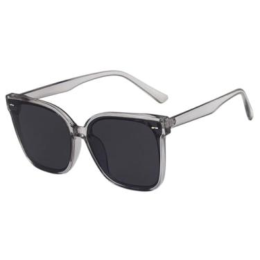 Imagem de Óculos de Sol Rivets Oversized Unissex com Proteção UV400 para Esportes ao Ar Livre, Corrida e Ciclismo, Cinza