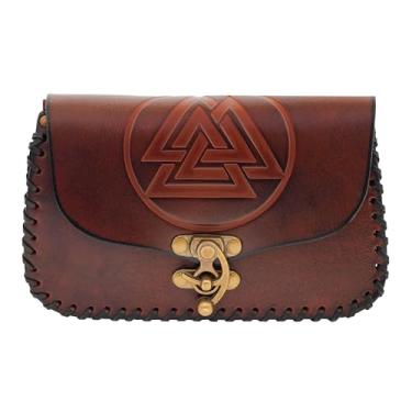 Imagem de Lord of Battles Bolsa mensageiro de couro medieval | Bolsa de cinto renascentista para homens e mulheres