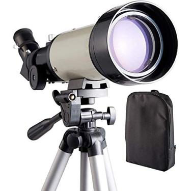 Imagem de Telescópio telescópio ao ar livre para crianças, adultos e iniciantes 70 mm abertura 400 mm telescópio refrator astronômico telescópio portátil de viagem com uma mochila de tripé ajustável (cor