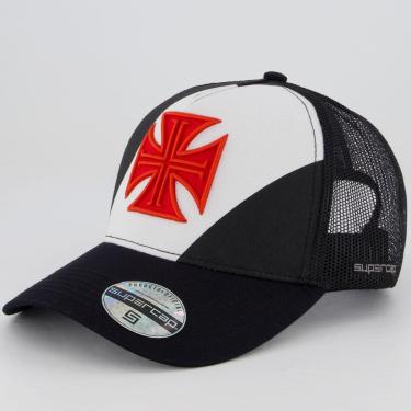 Imagem de Boné Vasco Trucker Preto e Branco-Unissex