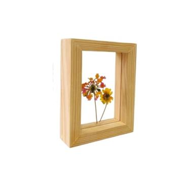 Imagem de Moldura Dupla Face em Madeira de Pinus Natural com PS Cristal Transparente – Porta Fotos Decorativo 1,5x4,5(PINUS NATURAL,30X45CM)