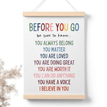 Imagem de PaJiaNi Decoração motivacional de arte de parede, pôster de decoração de afirmações positivas, pôster de saúde mental para conselheiro escolar canto sala de aula quarto dormitório escritório, antes de