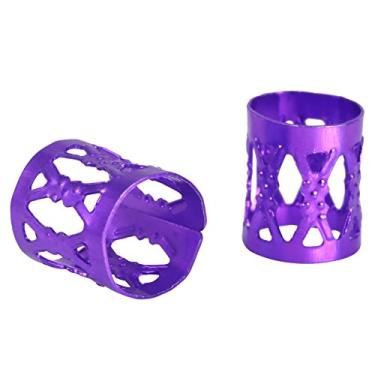 Imagem de Luqeeg Contas de Trança de Cabelo Elegantes Coloridas Anéis Manguito 100 Peças para Ferramenta de Decoração de Cabelo 7 Cores para Mulheres/meninas (Roxo)