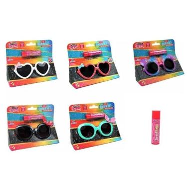 Imagem de Óculos De Sol LILÁS Infantil Moda Para Meninas E Protetor Labial