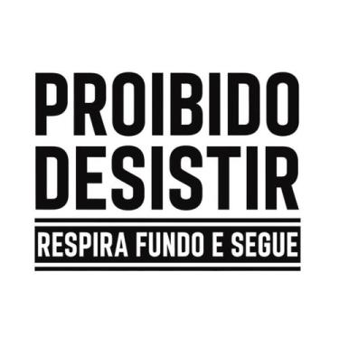 Imagem de Adesivo de Parede Academia Frase Proibido Desistir (126x95cm) Cor Pret