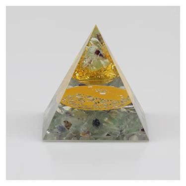 Imagem de Pirâmide bruta de cristal natural espiritual cristal de fluorita natural pedras preciosas de quartzo Reiki 7 presentes decoração de casa