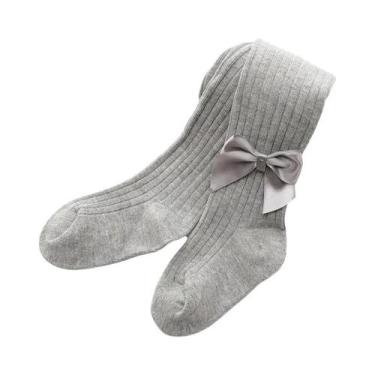 Imagem de Meia-calça De Algodão Para Bebês Meninas De 0 a 4 Anos Com Laço E Malh