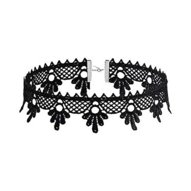 Imagem de Colar Choker Vintage De Veludo Rosa Com Franjas, Acessório De Moda Gót