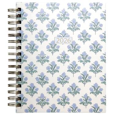 Imagem de WORLD TRAVELER Agenda 2026 semanal e mensal - 19 cm x 21 cm capa dura janeiro dezembro espiral agenda diária 2026 lista de tarefas, tamanho 17 x 21 cm, estampa azul/preta