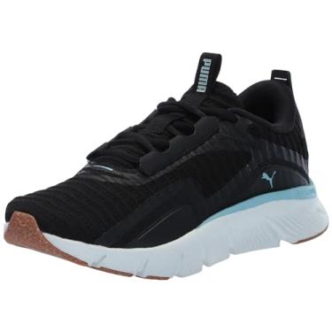 Imagem de PUMA Tênis feminino Flexfocus Lite Better Knit Cross Training, quartzo rosa, 38, Surf preto e turquesa, 40