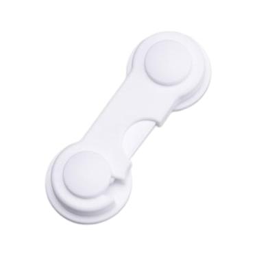 Imagem de Pacote com 7 fechaduras de porta de armário para segurança de bebês e crianças, fechaduras de armário à prova de crianças com adesivo para gavetas, armários de geladeira e despensa, trava à prova de