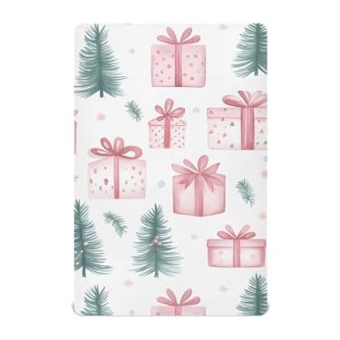 Imagem de xigua Lençóis de berço com estampa natalina para meninas e meninos, lençol macio e respirável adequado para berço padrão e cama infantil 71 x 132 cm