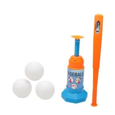 Imagem de UGPLM Máquina de arremesso de beisebol com bolas, brinquedo para atividades ao ar livre no quintal, taco ajustável, lançador de beisebol para crianças, Laranja