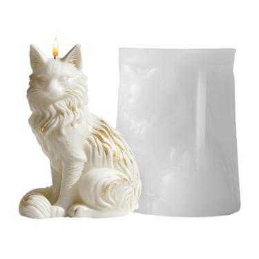 Imagem de Molde De Gato,Artesanato Decorativo em Concreto com Forma de Gato Sentado - Molde para em Resina,para Casa Sala de Jantar e Festa de Casamento