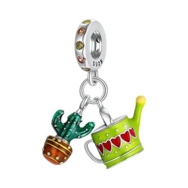 Imagem de Berloques De Prata Com Acabamento Verde Em Formato De Abacate, Besouro