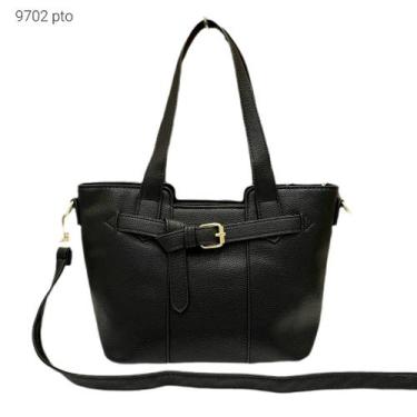 Imagem de Bolsa Feminina de Ombro e Transversal Casual com Divisões 9702 Cor:Caq