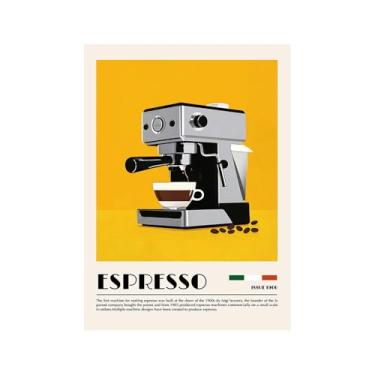 Imagem de Moedor de cafeteira expresso italiano, arte de parede, pintura em tela, pôster de cozinha vintage, cappuccino, impressão, café, bar, decoração de sala de estar (SKU6,11 x 35,6 cm = (28 x 35 cm), sem