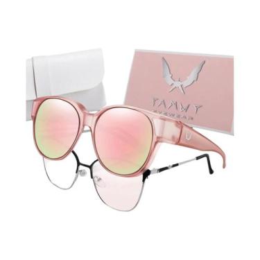 Imagem de Óculos De Sol Redondos Unissex Para Usar Sobre Óculos, Proteção UV Par