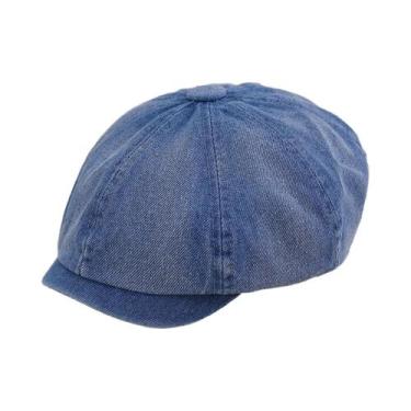 Imagem de Boina Octogonal Retrô Coreana Desbotada Com Aba Curta, Estilo Britânic