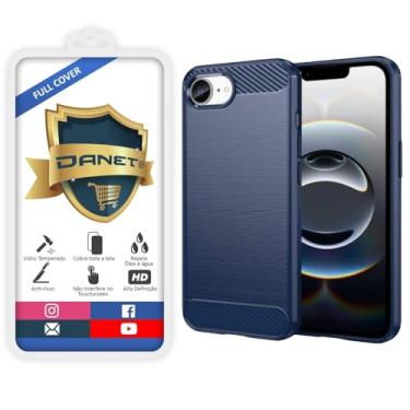 Imagem de Capa Capinha Fibra De Carbono Para iPhone 16e Case Anti Impacto Fosca (Azul, iPhone 16e, Kit com Película 3d Full)