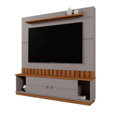 Imagem de Home Rack Painel Sala Para Tv De 70 Polegadas Florianopolis Grigio Com Amendoa