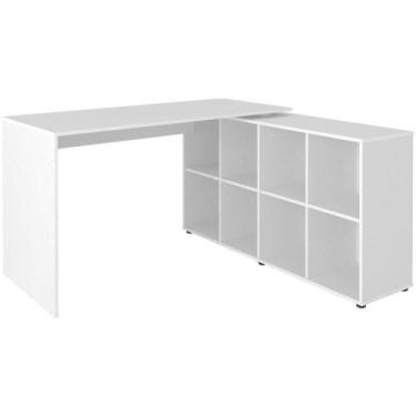 Imagem de Escrivaninha Mesa Escritorio 8 Nichos Ne6 Branco Arty Branco - ARTANY
