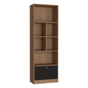 Imagem de Estante Livreiro 1 Porta Basculante E 6 Nichos B37 Mell Preto Novam Me
