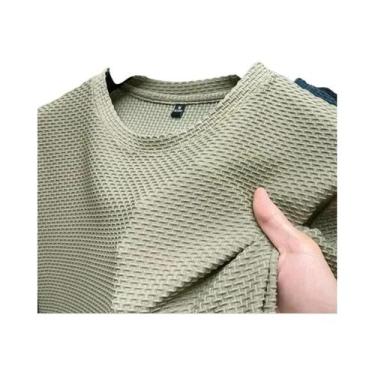 Imagem de Camiseta Masculina De Verão Em Seda Gelada De Alta Qualidade, Manga Cu