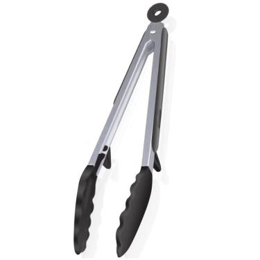 Imagem de Pegador Pinça Multiuso De Silicone Com Trava E Pé De Apoio 34cm