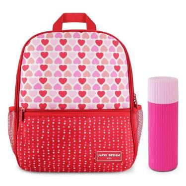 Imagem de Kit Mochila Infantil + Porta Acessórios Jacki Design Vermelho