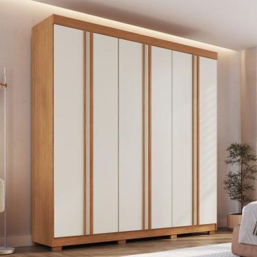Imagem de Guarda Roupa Casal 6 Portas com Pes em MDF Texas Faimec