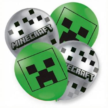 Imagem de Balão Redondo Minecraft 9'' 25 Unid. - Festcolor