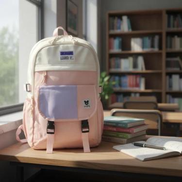 Imagem de Mochila Feminina Faculdade Escolar Bolsa Reforçada Passeio - Sami, Ros