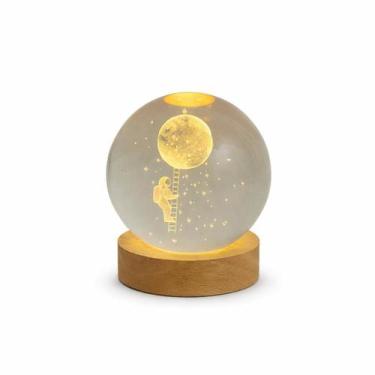 Imagem de Luminária Globo de Cristal Base Média 8cm Decorativa para Sala Quarto 