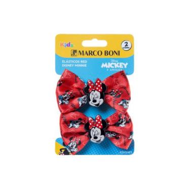 Imagem de Marco boni kit com 2 elásticos para cabelo red laço disney minnie 8548