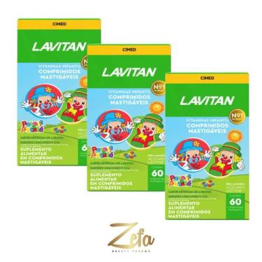Imagem de Kit 03 Lavitan Vitamina Infantil PatatiPatata 60Comp - Cimed Sabor:Mis