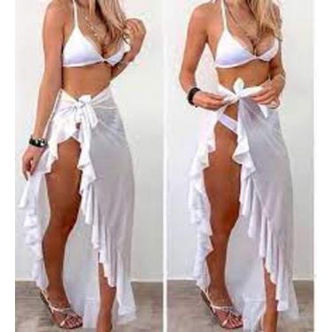 Imagem de Saída De Praia Saia Longa Envelope Pareô Babado - M & K Shop