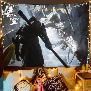 Imagem de Tapeçaria de parede Black Myths Monkeys Kings 150x130cm, microtecido -