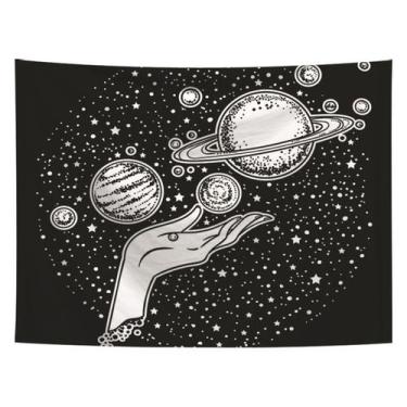 Imagem de Tapeçaria Sun Witch, parede de mão, 150 x 130 cm, microtecido, fibra -