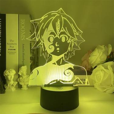 Imagem de Luz noturna LED 3D Meliodas Seven Deadly Sins Color Changing - Yiweisa