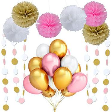 Imagem de Kit de balões de festa, 36 unidades de látex com papel, pompom e barba