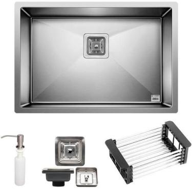 Imagem de Cuba Quadrada Inox 304 Cozinha Pia Embutir Sobrepor Gourmet - E-Cubas